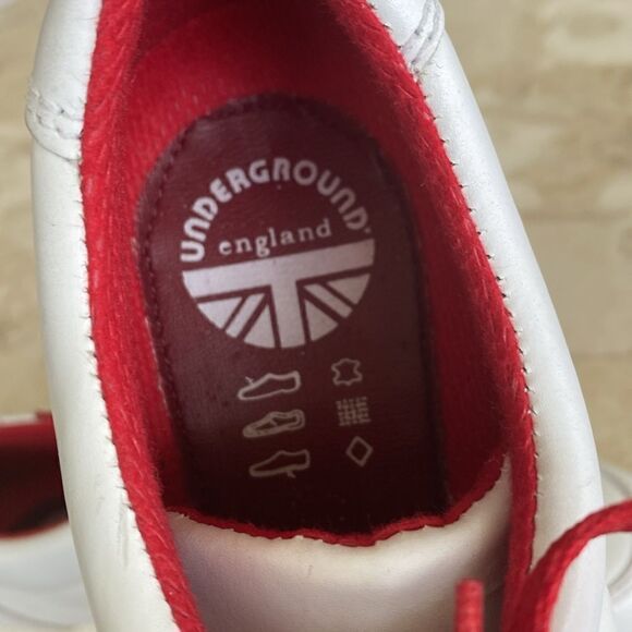 Underground England Leather Red White & Blue Unisex Sneakers RARE - Picture 10 of 13
